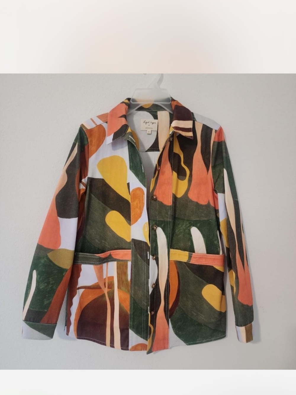 Sezane Multicolor Abstract Utility Jacket